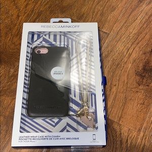 Rebecca Minkoff Leather Wrap Case With Charm black
